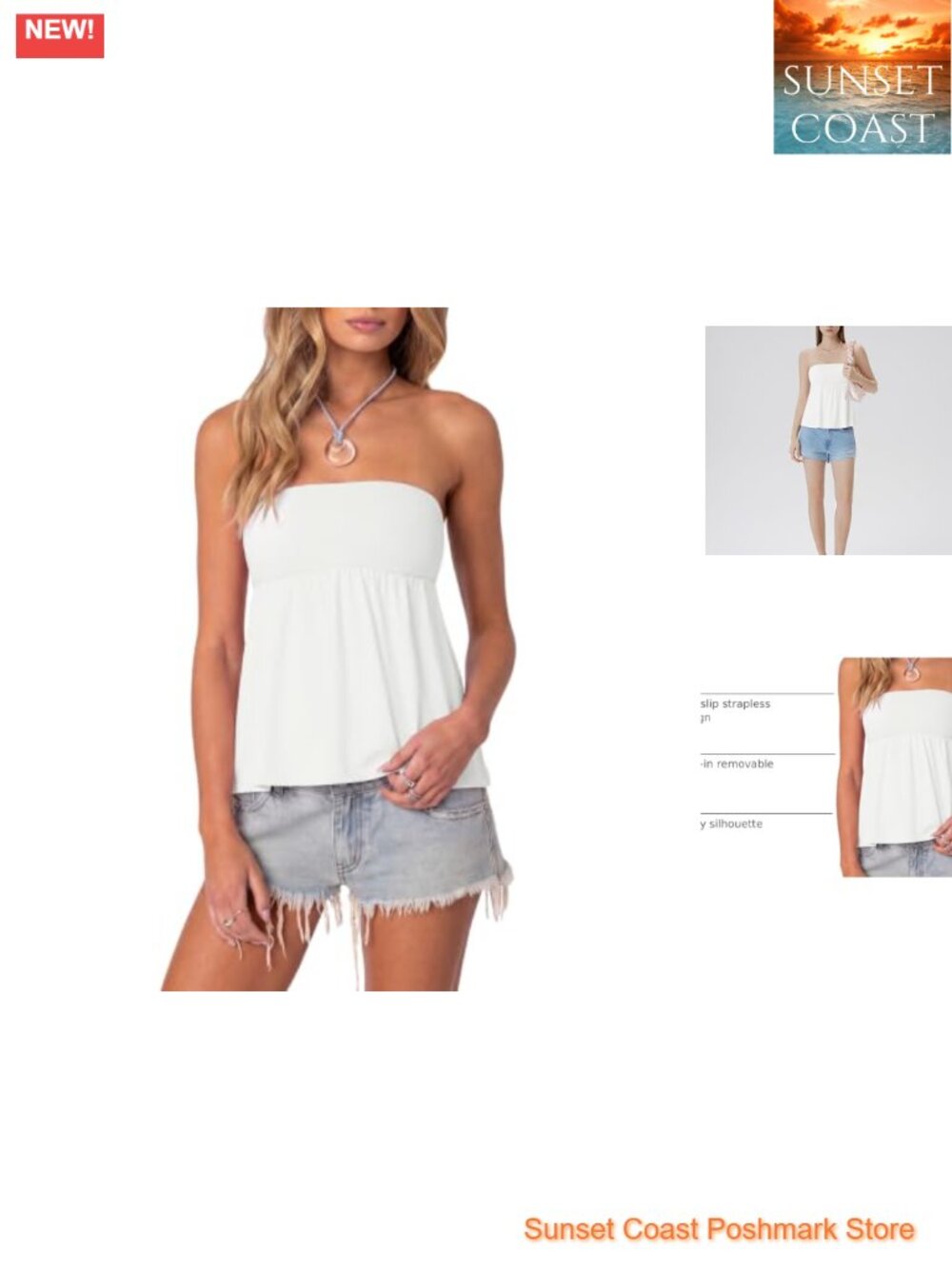Women's Peplum Tube Top with Built in Bra Sleeveless Strapless Babydoll Tank